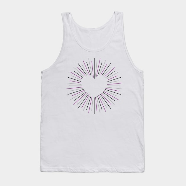 Asexual Pride Radial Heart Tank Top by lavenderhearts